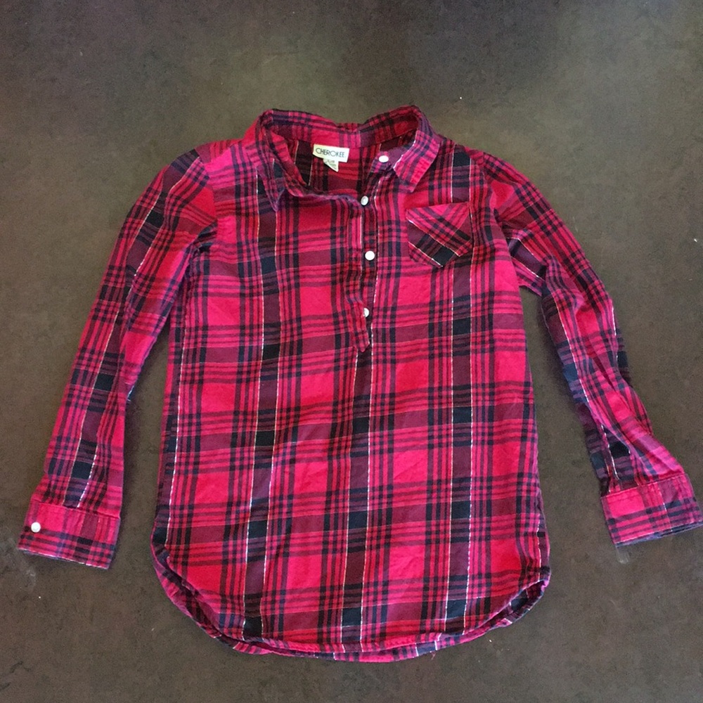 PRICE DROP!Kids red Cherokee long sleeve button up